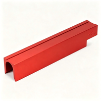 Custom CNC Milling Aluminum Extrusion Profile,.Red Anodized U-Groove Aluminum Bar for Automation Equipment