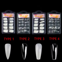 Ventes chaudes, qualité supérieure, directement de l'usine, 100 pièces/boîte, ongles pressés transparents sans couture, couvrant entièrement l'ongle, pour manucure