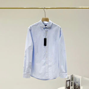 Chemise à manches longues en coton pur de couleur unie pour <span class=keywords><strong>homme</strong></span> RL Little Horse de haute qualité, marque de créateurs, chemises de luxe # RL-068 - Product Image 3