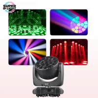 19 projecteurs Wash à tête mobile 4-en-1 RGBW 40W avec zoom, IP65, DMX, RDM, activés par le son, en aluminium moulé sous pression, pour événements extérieurs, concerts et spectacles