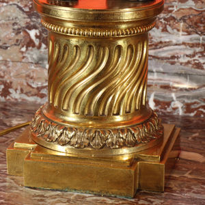 โคมไฟทองแดงรูปสลักดอกบัวสำหรับเด็กที่อ้วนโคมไฟตกแต่งโต๊ะแบบย้อนยุคห้องนั่งเล่นพื้นหลังโคมไฟตั้งโต๊ะสีบรอนซ์แบบโบราณ - Product Image 5