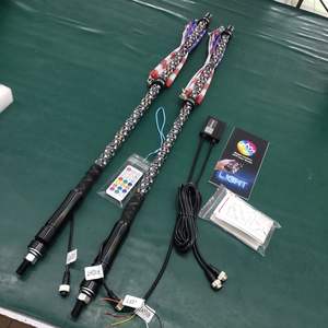 2pcs Dynamic RGB LED Whip Lights 2/3/4/<span class=keywords><strong>5</strong></span>/6ft Spiral Multicolor New UTV ATV Reverse Brake Turn Signal App RF Car Light - Product Image 1
