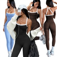 Combinaison de yoga sans couture pour femme Chuangyue - Combinaison intégrale pour l'entraînement, la course à pied et la salle de sport - Nylon/Spandex - Séchage rapide - Extensible dans quatre directions