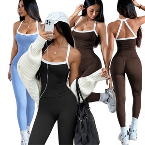 Mono de yoga Chuangyue para mujer con espalda cruzada - Traje de cuerpo completo para entrenamiento, correr y gimnasio, de nailon/spandex, de secado rápido y elástico en cuatro direcciones - Product Image 3