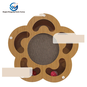 Papan gores kucing gaya Modern, mainan Lacak kertas bergelombang Panel serbuk kayu putar untuk kucing dikemas karton - Product Image 4