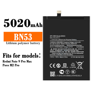 <span class=keywords><strong>BN53</strong></span> 5000mAh batería de repuesto de polímero de litio piezas de teléfono móvil baterías de iones de litio para Xiaomi Redmi Note 9 Pro Max - Product Image 2