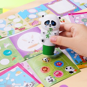 Funny Kids Magic Stamp Sticker Dinosaur Rabbit Collectible Sticker Stamper con 100 pegatinas extraíbles y almohadilla de actividad de 6 páginas - Product Image 2