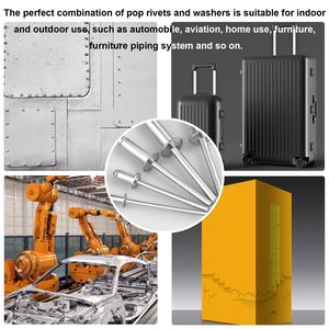 Baiguluo Blind Rivets 600pcs Aluminum Round Head 3/16 In With Washer For Metal Wood Fixing - Product Image 4