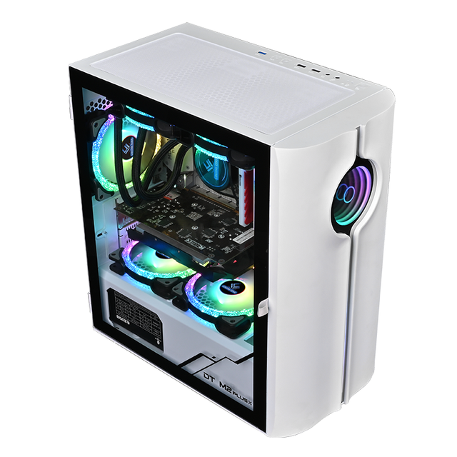 High Quality Mid Tower Gaming PC Desktop Computer Aluminum ITX and ATX Case with Fan Cooler OEM Black and White Options