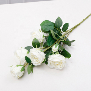 ดอกกุหลาบประดิษฐ์สำหรับตกแต่งงานแต่งงาน ผ้าไหม ลดราคาพิเศษ สีแดง ขาว ชมพู 6 หัว ก้านเดี่ยว ราคาโรงงาน - Product Image 3