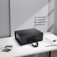 Boîte pliable magnétique de luxe avec logo en or personnalisé, ruban, matériaux recyclés, papier couché, doublure en éponge, lamination brillante