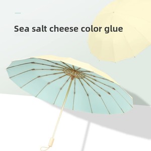 <span class=keywords><strong>Parapluie</strong></span> manuel coloré 16 baleines 100 cm extra large double usage pliable <span class=keywords><strong>haut</strong></span> <span class=keywords><strong>de</strong></span> <span class=keywords><strong>gamme</strong></span> pour <span class=keywords><strong>femme</strong></span> protection solaire anti-UV cadeaux promotionnels - Product Image 2