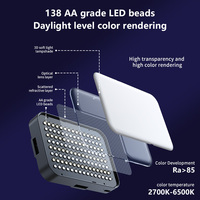 Mini lampe LED rechargeable portable de poche compatible avec les smartphones et les appareils photo pour la prise de vue de vlogs, les selfies et l'enregistrement vidéo