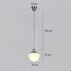 Lampe suspendue vintage en verre laiteux, style rétro chromé, pour îlot de cuisine, <span class=keywords><strong>salle</strong></span> à <span class=keywords><strong>manger</strong></span>, salon, chambre à coucher - Product Image 6