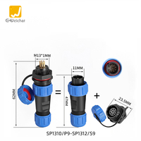 Connecteur circulaire étanche IP68 pour câble électrique, adaptateur de prise d'aviation SP13, résistance à la tension 1500V AC, doré