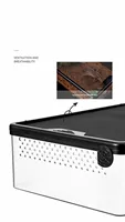 Boîte d'élevage de reptiles de luxe Réservoir rampant résistant à l'évasion pour grenouilles à cornes Tortues Hamsters Serpents de maïs en plateau en plastique