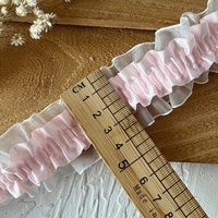 Bande de dentelle à volants de 4 cm en satin et organza, accessoire de confection, couture DIY, décoration intérieure, cadeaux de fête