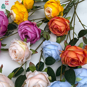 Fleurs artificielles en soie, roses réalistes, décoration de mariage, style moderne, arrangements floraux faits à la main pour salle de banquet - Product Image 2