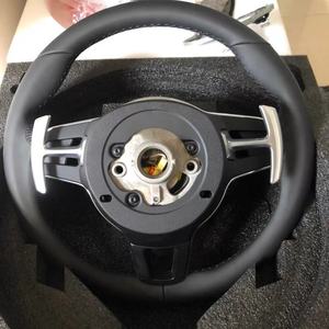 Volante Deportivo de Cuero Negro sin Botones para <span class=keywords><strong>Porsche</strong></span> 911 991 992 Cayenne 958 987 Boxster 986 Panamera 970 Taycan <span class=keywords><strong>Macan</strong></span> - Product Image 3