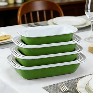 Bandeja Rectangular Antiadherente de Esmalte Verde Personalizada para Horno, Resistente al Calor, para Asar, para Pasteles y Tartas, Apilable para Uso en Cocina - Product Image 1