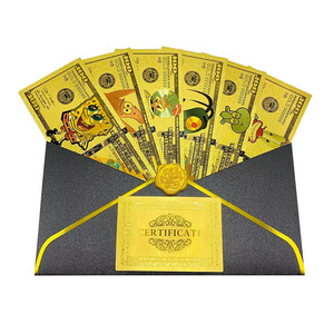 Billete de 100 Dólares Americanos de Bob Esponja, Diseño Personalizado de Anime, Chapado en Oro de 24k - Product Image 2