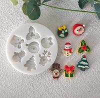 Vente en gros de moules en silicone pour Noël, outils de cuisson, cloche, wapiti, père noël, moules de décoration d'arbre de Noël