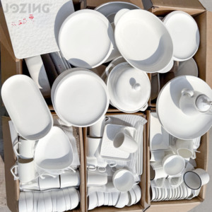 Vajilla de Cerámica Blanca Redonda Clásica de Porcelana de <span class=keywords><strong>la</strong></span> Fábrica JOZING, Apta para Microondas y Lavavajillas, para Uso en Restaurantes - Product Image 2