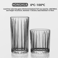 Verre à boire moderne à rayures verticales en verre sodocalcique, tasse épaissie pour café, jus, eau pétillante, cocktails, restaurant, hôtel, bar