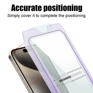 Kit d'installation de protection d'écran OEM pour la série <span class=keywords><strong>iPhone</strong></span> 15, protection d'écran en verre trempé avec nouvel outil d'alignement automatique, sans poussière - Product Image 3