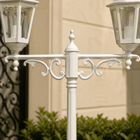 Lampadaire de jardin européen à double tête blanc, luminaire décoratif extérieur pour villa, allée, parc, projets de paysagisme