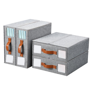 Caja de almacenamiento de lino para <span class=keywords><strong>armario</strong></span> DS4090, funda para Manta, Sábana, correa, banda para <span class=keywords><strong>ropa</strong></span>, <span class=keywords><strong>cesta</strong></span>, juego organizador de sábanas con asa - Product Image 6