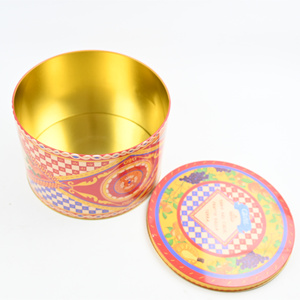Boîte en métal ronde pour cadeaux avec impression rétro européenne, boîte en étain de qualité alimentaire pour biscuits, bonbons, emballage cadeau, couleur, motif et logo personnalisés - Product Image 2
