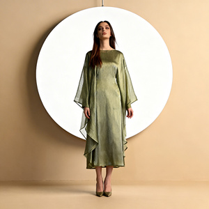 Robe Abaya décontractée en polyester uni, nouvelle conception, pour femmes musulmanes, vente en gros depuis la Chine - Product Image 4