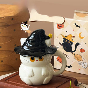 Taza de Cerámica de Estilo Francés con Diseño Divertido de Gato, Ecológica, de Alta Calidad, Apta para Lavavajillas y Microondas, Regalo Creativo de Cumpleaños para el Hogar - Product Image 1