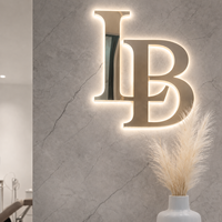 Letrero LED 3D con Logotipo Personalizado, Letrero Metálico Iluminado para Pared, Letrero con Letras LED para Salón de Belleza, Spa, Estudio, Entrega Rápida