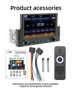 Autoradio MP5 1DIN 6,2 pouces IPS avec CarPlay pour écran tactile, aide au recul et amplificateur - Product Image 5