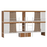 Lit superposé métallique moderne démontable pour auberge de jeunesse, appartement, dortoir d'employés, école, étudiant, double couche, capsule spatiale, personnalisable