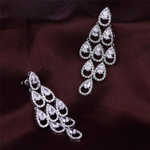 Boucles d'oreilles RAKOL EP273 en zircon de luxe, boucles d'oreilles goutte d'eau pour femmes, boucles d'oreilles de soirée éblouissantes, bijoux pour mariage, mariée 2025 - Product Image 4