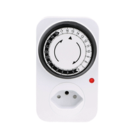 Minuteur programmable manuel mécanique 24 heures pour prise suisse standard 230V 16A, interrupteurs et prises en plastique pour appareils électroménagers