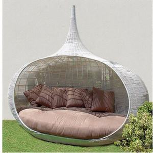 Garden Courtyard Villa B & B Park Scenic Spot Canapé-lit d'extérieur moderne en métal personnalisé avec grand auvent Design durable - Product Image 1