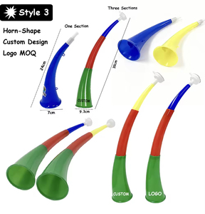 Trompetas de Plástico Personalizadas con Logotipo para Fiestas, Estadios y Deportes, Mini Vuvuzelas Negras - Product Image 4