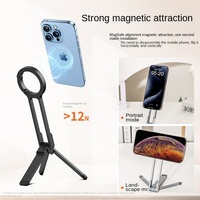 Support magnétique pour téléphone avec mousqueton, support triangulaire à clip à ressort, support créatif pour la photographie en extérieur et le streaming en direct, support compact pour bureau