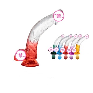 Dildo en cristal <span class=keywords><strong>transparent</strong></span> réaliste de haute qualité, pénis, ventouse puissante, grande taille, dildo en gelée pour femmes et hommes, jouet sexuel - Product Image 1