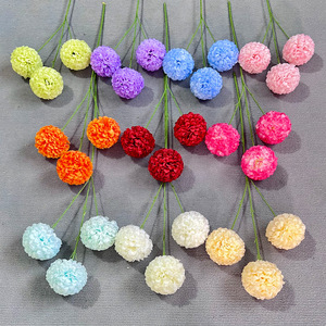 Bouquet Artificiel de Boules Porte-Bonheur en Soie et Tissu Plastique, Décoration Mariage et Maison, Arrangement Multicolore 12 Pièces - Product Image 2