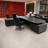 Bureau de direction moderne de luxe avec armoire latérale et tiroirs de rangement pour bureau de président et espace professionnel d'entreprise