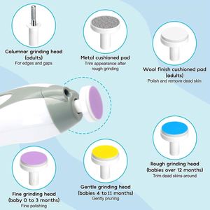 Lime à ongles électrique pour bébé : Kit de coupe-ongles électrique pour bébé, soin des ongles des doigts et des orteils, manucure, ensemble 6-en-1 avec lumière LED - Product Image 4