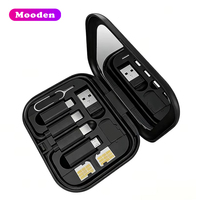 Boîte de câbles de données Mooden X11 60W, kit de câbles USB, charge rapide, adaptateur de charge USB C 4 en 1, pour téléphone portable, voyage, utilisation mobile