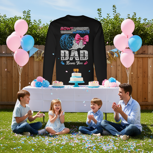 Camiseta de manga larga Burnouts Or Bows Dad Loves You para revelación del género - Product Image 3