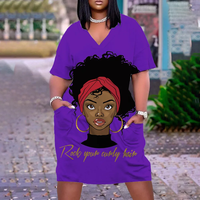 Robe d'Été Personnalisée pour Femmes Africaines, Robe de Plage Ample avec Motif Imprimé Numérique, Robe T-Shirt Décontractée Taille Naturelle