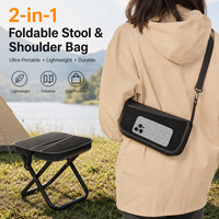 Chaise de camping pliable portable en aluminium, siège de pique-nique léger, mobilier d'extérieur avec sac de rangement